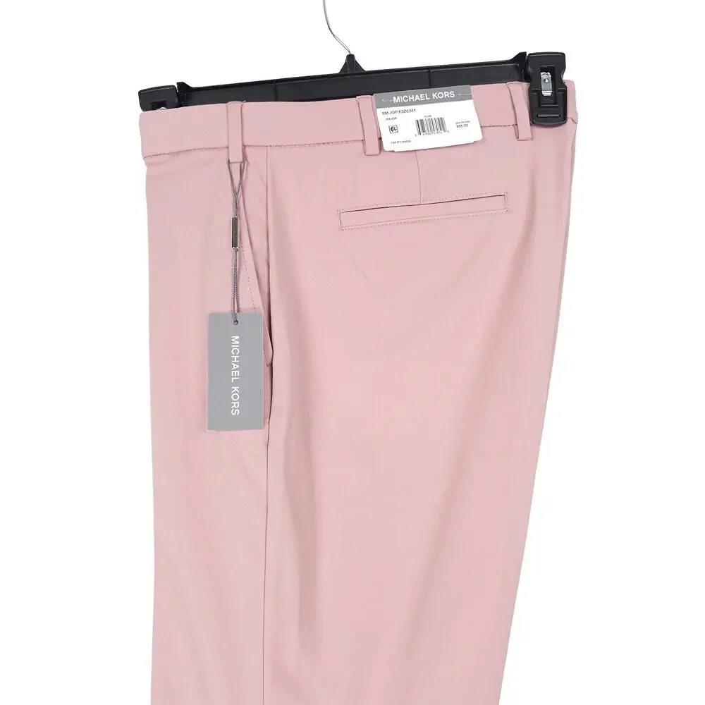 Michael Kors Mens Classic Fit Dress Pants 32x32 Rose Pink Solid Stretch Cotton